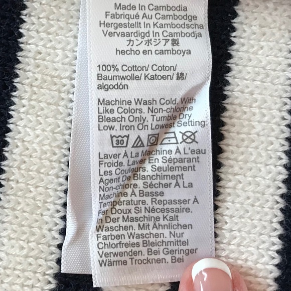 NEW J. CREW NAVY STRIPE CARDIGAN SWEATER - Picture 11 of 12